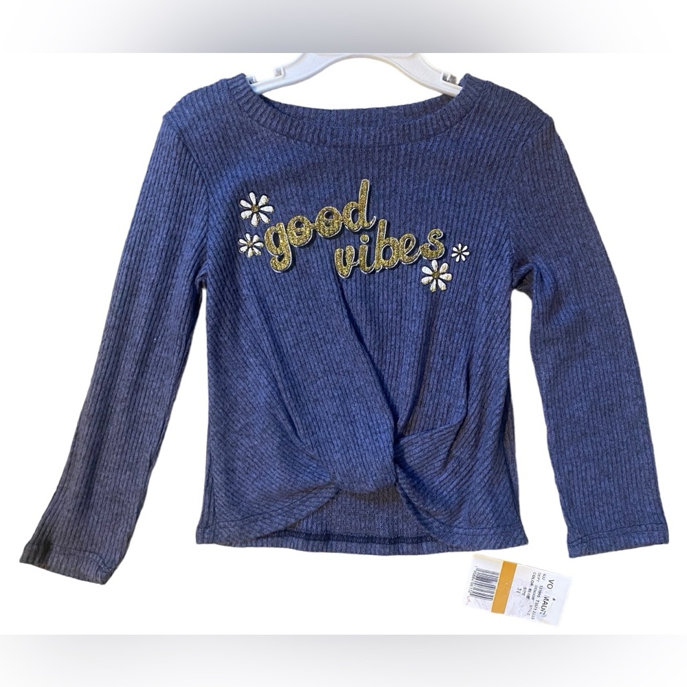 🆕Lilly Bleu Long Sleeve Good Vibes Shirt Girls Size 3T NWT